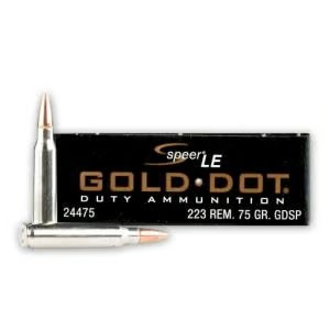 Speer Gold Dot Duty Rifle 223 Rem 75gr Soft Point Ammo - 20rd