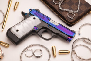 CNC Firearms/ Kimber Micro 9 Blue Rainbow 9mm 3.15" Bbl Blue Rainbow PVD/Black/Pearl Kirinite 7 Round Firearm