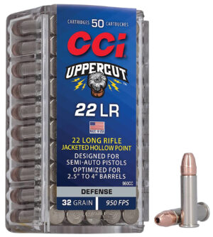 CCI Uppercut Defense 22 LR 32gr Jacketed Hollow Point Ammo - 50rd