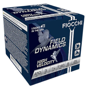 Fiocchi Field Dynamics High Velocity .410 Gauge 3" 11/16 oz 9 Shot Ammo - 25rd
