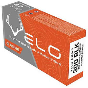 Velo Ammunition 300 BLK 225gr Subsonic Black Mass PCSP Ammo - 20rds