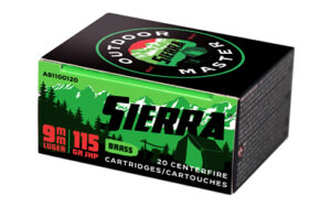 Sierra 9MM Luger 115 Grain JHP Outdoor Master Ammo - 20rd