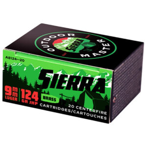Sierra 9MM Luger 124 Grain JHP Outdoor Master Ammo - 20rd
