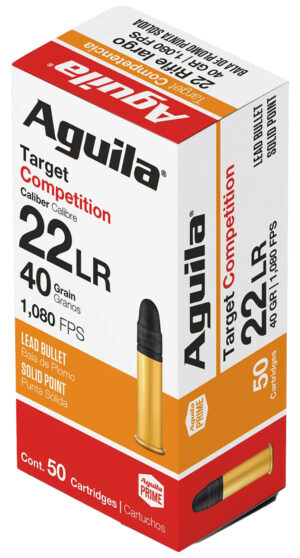 Aguila Target Competition 22 LR 40gr Solid Point Ammo - 50rds