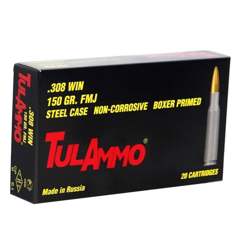 TulAmmo 308 Winchester Ammo 150 Grain FMJ Steel Case