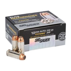 Sig Sauer 10mm Elite Performance V-Crown 200gr JHP Ammo -20rd