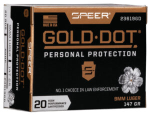 Speer Gold Dot 9mm Luger 147gr Hollow Point Ammo - 20rd