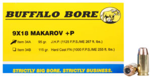 Buffalo Bore 9x18 Mak +P 95 Grain JHP Ammo - 20rd