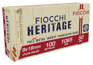 Fiocchi 9x18 Ultra 100 Grain FMJTC Heritage Ammo - 50rds