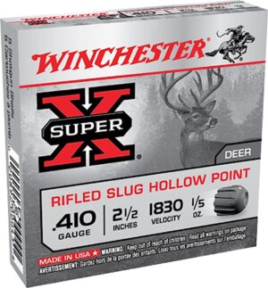 Winchester Super X 410 Gauge 2-1/2" 1/5oz Rifled Slug Ammo - 15rd