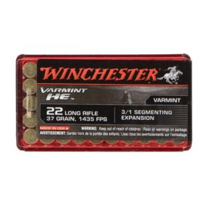 Winchester Varmint HE 22 LR 37gr 3/1 Segmenting Expansion Ammo - 50rds