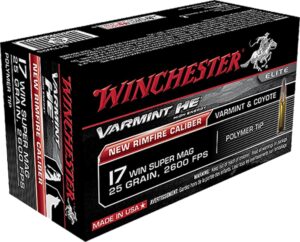 Winchester Varmint HE 17 Win Super Mag 25gr Ploymer Tip Ammo - 50rd