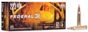 Federal Fusion 223 Rem 62gr Fusion Soft Point Ammo - 20rds