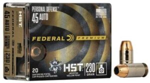Federal Premium Personal Defense 45 Auto 230 Grain HST JHP Ammo - 20rds