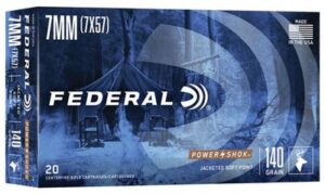 FEDERAL POWER-SHOK 7MM MAUSER (7X57MM) 140GR JSP AMMO