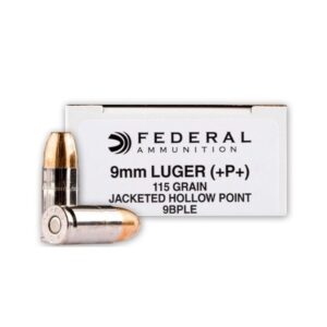 Federal 9mm Luger +P+ 115 Grain JHP Ammo - 50rds