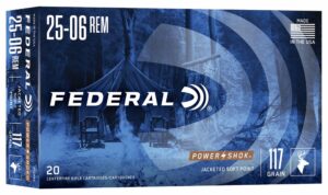 Federal Power-Shok 25-06 Rem 117gr Jacketed Soft Point Ammo - 20rds