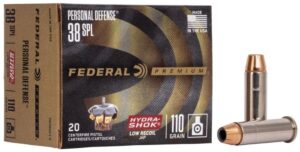 Federal Personal Defense 38 Spl 110gr Hydra-Shok JHP Ammo - 20rds