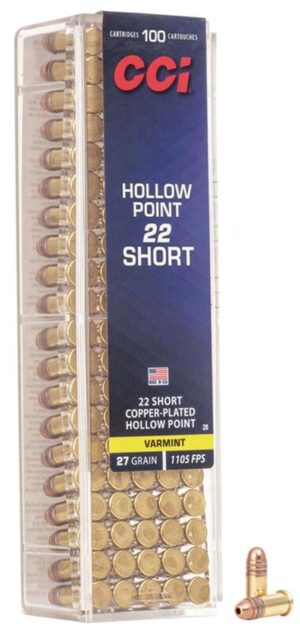 CCI 22 Short 27 Grain HP Varmint Ammo