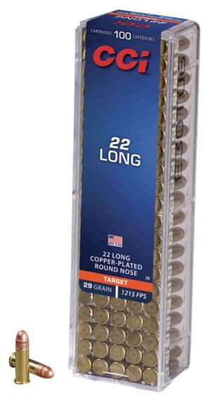 CCI 22 Long 29gr Copper-Plated Round Nose Ammo - 100rds