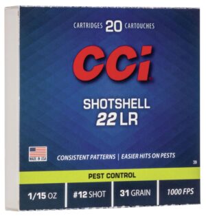CCi Shotshells 22 LR 31gr 1/15oz #12 Shot Ammo - 20rd