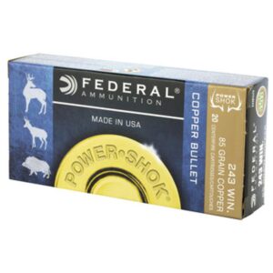 Federal Power-Shok 243 Win 85gr Copper Hollow Point Ammo - 20rd