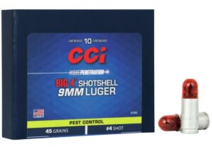 CCI Big 4 Shotshell 9mm Luger 45gr #4 Shot Ammo - 10rds