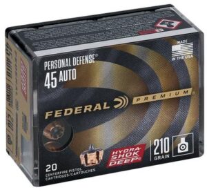 Federal Hydra-Shok 45 Auto 210gr Deep HP Ammo - 20rds
