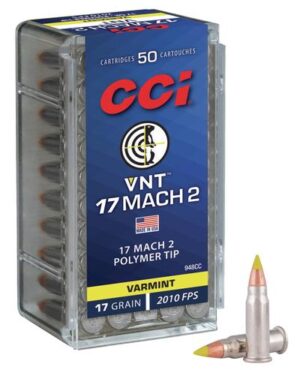 CCI 17 Mach 2 17 Grain Polymer Tip VNT Varmint Ammo - 50rd