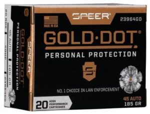 Speer Gold Dot 45 Auto 185gr GDHP Ammo - 20rds