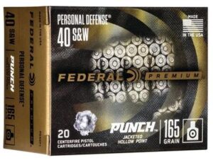 Federal Personal Defense 40 S&W 165gr JHP Ammo - 20rds