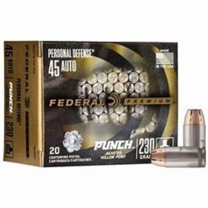 Federal Premium Punch 45 Auto 230gr JHP Personal Defense Ammo - 20rds