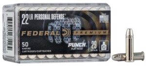 Federal Personal Defense 22LR 29 Grain Punch Flat Nose Ammo - 50rd