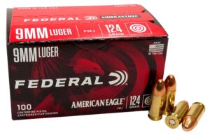 Federal American Eagle 9mm Luger 124gr Full Metal Jacket Ammo - 100rd