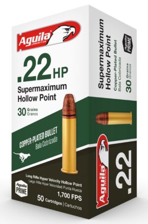 Aguila Supermaximum 22 LR 30gr HP Ammo - 50rds