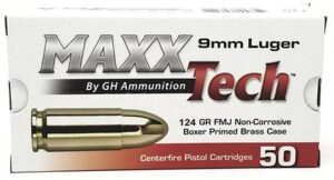 MaxxTech 9mm Luger 124gr FMJ Ammo - 50rds