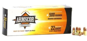 Armscor Precision 22 Short 29gr Solid Point Ammo - 50rds