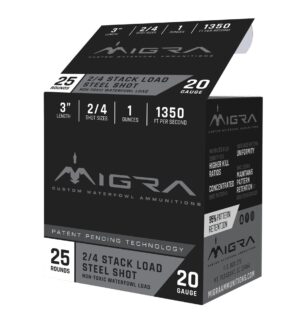 Migra WTRFWL Steel 20 Gauge 3" 2/4 Shot 1oz Ammo - 25rd