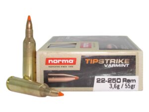 Norma Tipstrike Varmint 22-250 Rem 55gr Polytip Ammo - 20rds