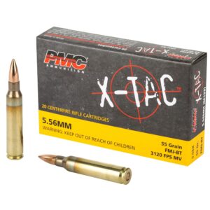 PMC 5.56x45mm Nato (M193) 55 Grain FMJ-BT X-TAC Ammo - 20rds