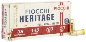 Fiocchi 38 S&W Short 145 Grain FMJ Heritage Ammo - 50rds