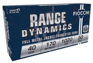 Fiocchi 40 S&W Range Dynamics 170gr FMJ-TC Ammo - 50rds