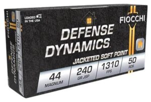 Fiocchi 44 Mag Defense Dynamics 240 Grain JSP Ammo - 50rds