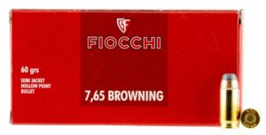 Fiocchi Classic Line 32 ACP (7,65 Browning) 60gr SJHP Ammo - 50rds