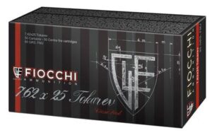 Fiocchi 7.62x25 Tokarev 85 Grain FMJ Heritage Ammo - 50rds