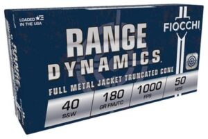 Fiocchi Range Dynamics 40 S+W 180 Grain FMJTC Ammo - 50rds