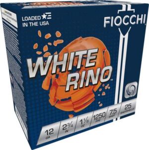 Fiocchi White Rino 12 Gauge 2-3/4" 1-1/8oz #7.5 Shot Ammo - 25rds