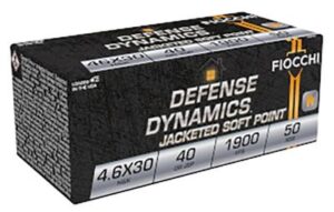 Fiocchi Defense Dynamics 4.6x30mm H+K 40gr JSP Ammo - 50rds