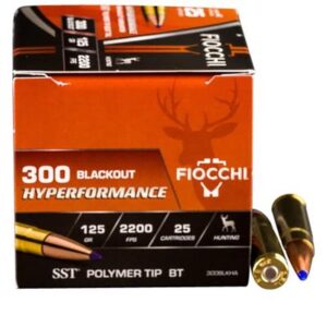 Fiocchi Hyperformance 300 Blackout 125gr SST PT BT Ammo - 25rds