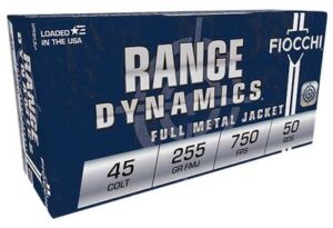 Fiocchi 45 Colt 255gr Range Dynamics Complete Metal Jacket Ammo - 50rds